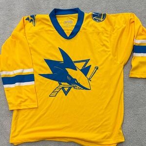 San Jose Sharks Golden State Warriors hockey style promo jersey (new)